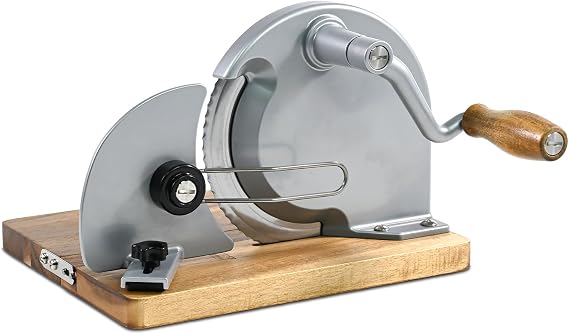 Upgraded Foldable Manual Bread Slicer,Manual Bread Slicer with Hand Crank,Adjustable Thickness,Equipped with Stainless Steel Blades,Non-Slip Base,Graduation Lines