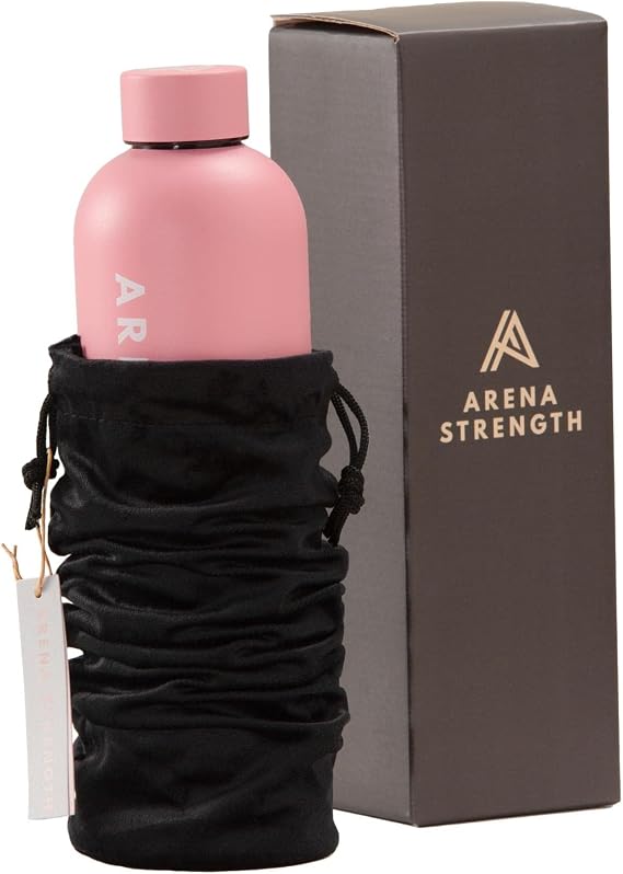 Arena Strength Sports Water Bottle - Stainless Steel Bottle | Pink 25 Oz