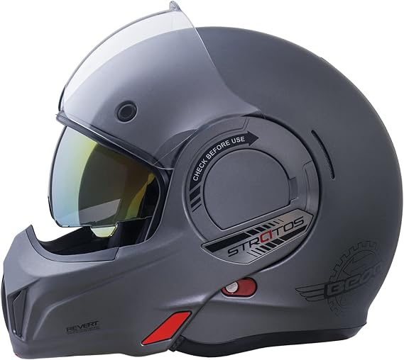 Full Face Motorcycle Helmet DOT Approved, 180 Reversible Chin Guard Modular Pilot Helmet with Anti-Fog Dual Visors for Adult Men Women