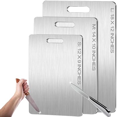 Titanium Cutting Board - 100% Pure for Kitchen - Cutting Edge Hygiene & Durability, Home Cooking, Easy to Clean 14L x 10W