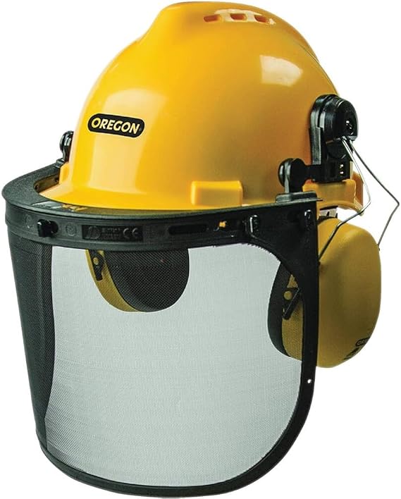 Oregon Chainsaw Safety Protective Helmet with Visor Combo Set, Yellow