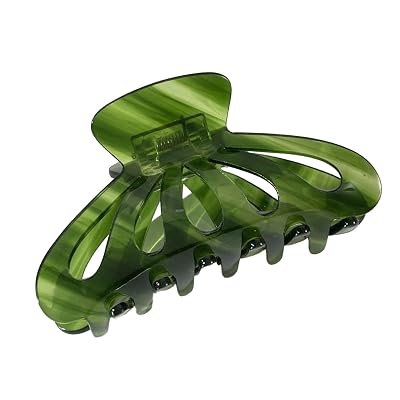 1 piece of luxurious green diagonal plastic hair clip for women, suitable for various daily wear, outdoor dressing, beautiful and fashionable dressing for women,Green Plastic Hair Claw Clip