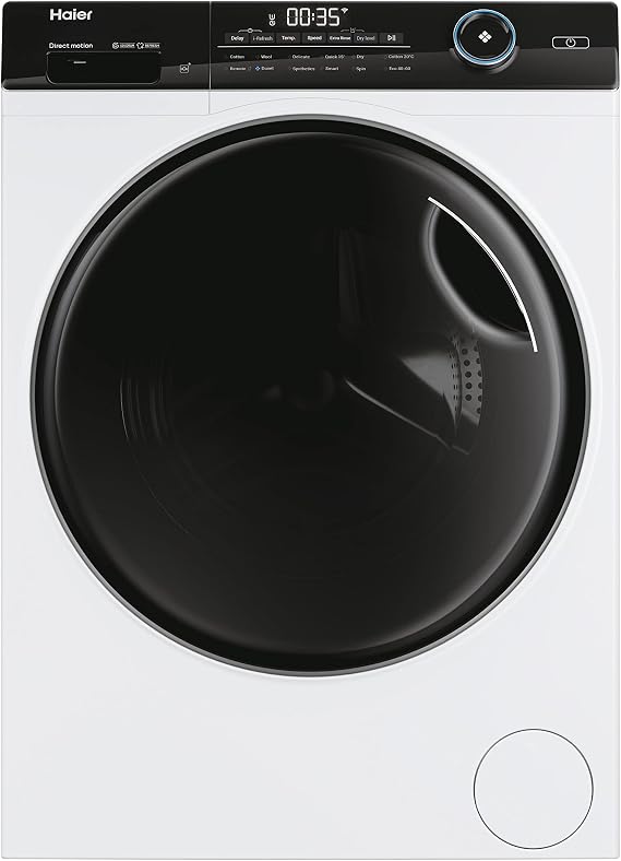 Haier HWD100-B14959U1 Freestanding Washer Dryer with LED Display, 10+6kg Load, 1400RPM, Direct Motion, White [Energy Class D]