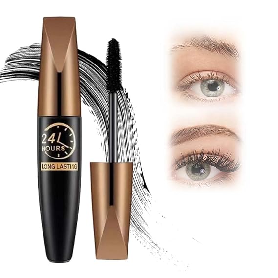4D Silk Fiber Lash Mascara, Lengthening and Thick, 2025 New Black Fibre Mascaras, Waterproof Smudge Proof, Long Lasting, Fuller Lashes Amplify, All Day Exquisitely Full Black, 1PCS