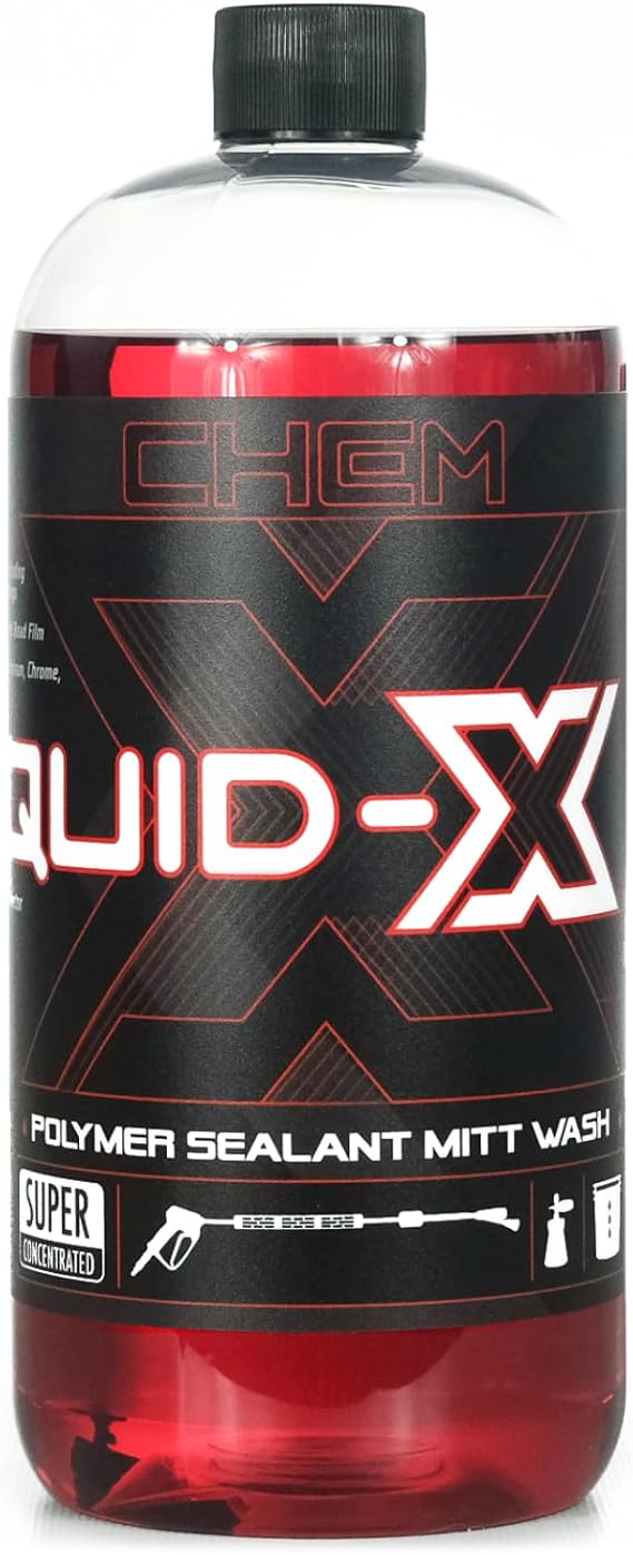 Chem-X Liquid-X Polymer Sealant Mitt Wash - Cleans and Protects in One Step, Enhances Gloss & Slickness, Hydrophobic Protection, Safe on Paint, Glass, Chrome, Plastic, Wraps & Coatings - 32 oz