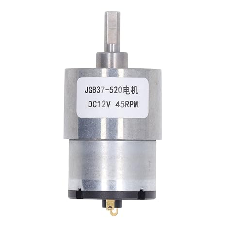 DC Geared Motor 12V CW CCW Self-Locking Gear Motor for Robotics, Automation & DIY Projects 45 RPM Fine Winding Electric Motor