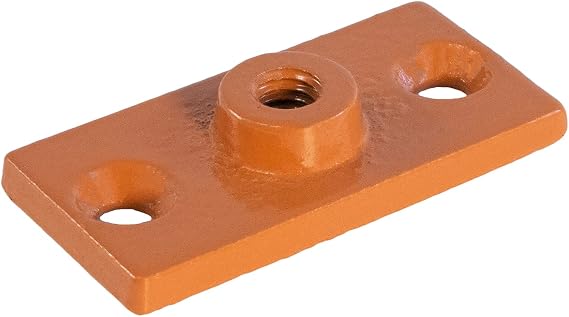 Highcraft PLTC38-20 Ceiling Flange; Hanger Plate for 3/8 in. Threaded Rod (Not Pipe), for DYI Plumbing and Industrial Decor, 1-3/8 W x 3-5/16 L, Copper Epoxy Coated Iron