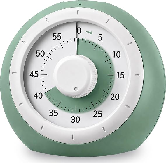 60 Minute Visual Timer for Kids, Silent Countdown Clock