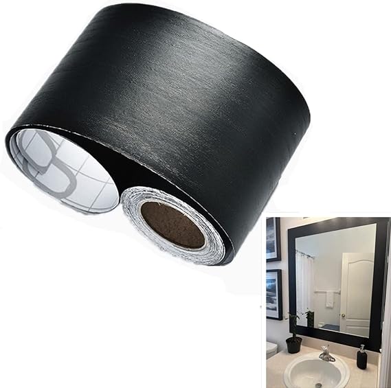 Amhao 10Meters Peel and Stick Black Wood Backsplash Wall Paper Border Sticker Self-Adhesive Wallpaper Border