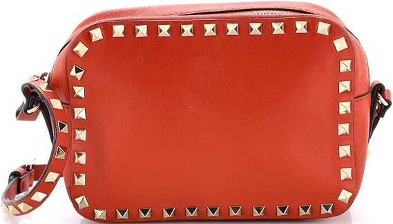 Pre-Loved Rockstud Camera Crossbody Bag Leather, Orange