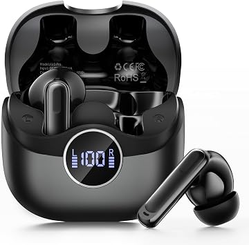 xinwld Adaptive Hybrid Active Noise Cancelling Earbuds, 2026 New Wireless Earbuds, Wireless Charging & Fast USB Charging, 6-Mic ENC Deep Bass, Bluetooth Earphones with 40H Playtime, IP7 Waterproof