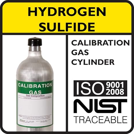 25 PPM Hydrogen Sulfide Calibration Gas, Balance Nitrogen, 58 Liter Aluminum Cylinder.