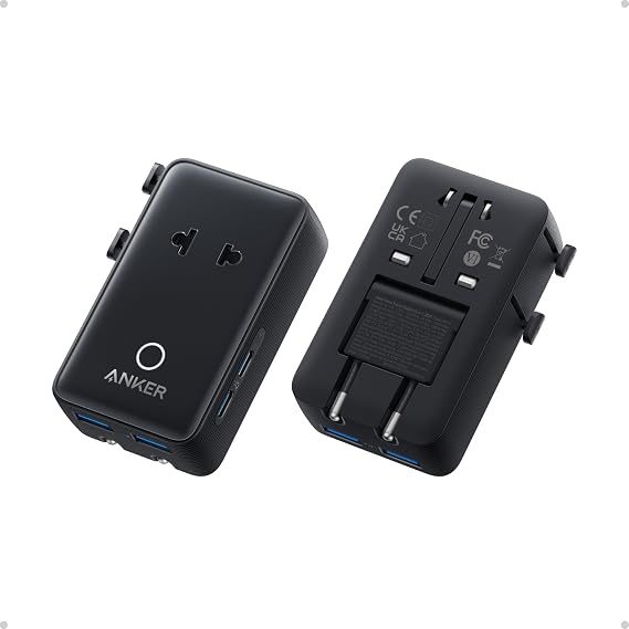 Anker Nano Travel Adapter, 2 USB C Universal Charger, 20W, 1 2-Pin AC | European Power Plug, Smart Temperature Control, Works in 200+ Countries, Not a Voltage Converter, Travel Essentials(1-Pack)