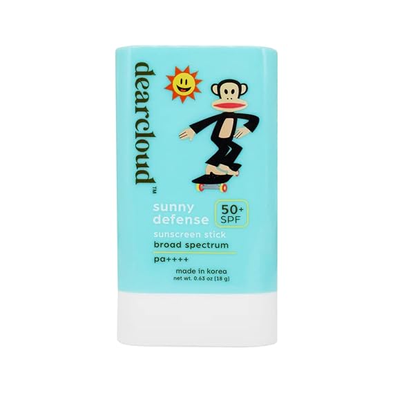 Paul Frank Sunscreen Stick SPF 50+ PA++++ Korean Sunscreen (.63 oz) | Shea Butter Vitamin E Vitamin F Paul Frank design Strawberry Peach scent
