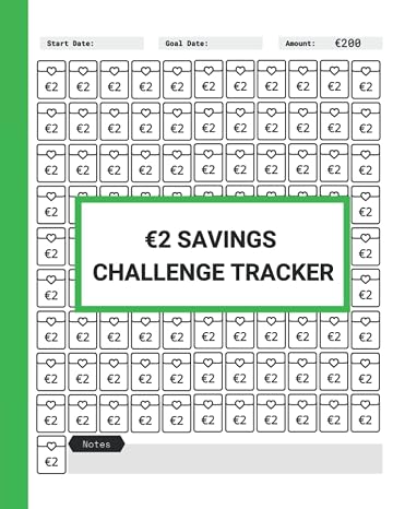 2 Savings Challenge Tracker: 100 Envelope Daily Money Saving Challenge To Help You Save 200 In 100 Days - 2 Euro A Day Savings Chart