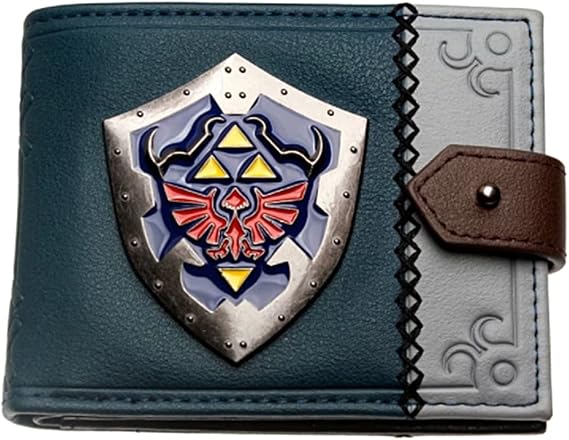 yzohu Legend of Zelda Snap Close Metal Logo Bi-Fold Wallet