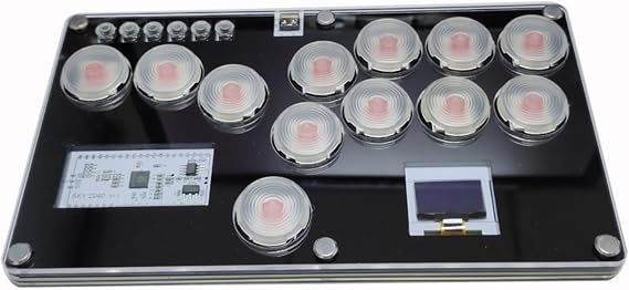 KCZZ Leverless Arcade Controller Leverless Controller Game Machine Game Pad Ultra Thin High Precision & Responsive Linear Thin Optical Switch 12 Button Game Machine for PS4 & PC & Switch Style 4
