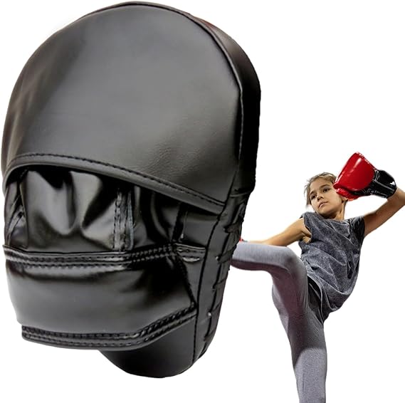 Boxing Pads Mitts – Curved Leather Strike | Lightweight Jab Targets with Secure Hand Grip, Shock-Absorbing Training Gear for Kickboxing Muay Thai Karate Coaching Sparring