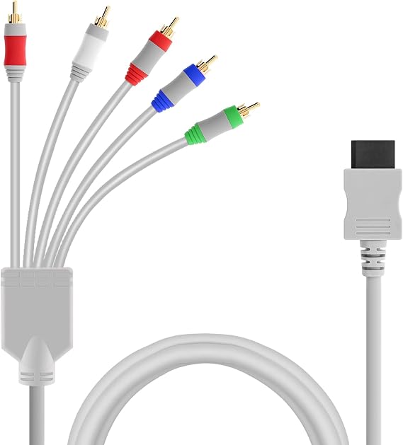 6Ft Component HD AV Cable to HDTV-EDTV (High Definition 480p) Compatible with Nintendo Wii and Wii U