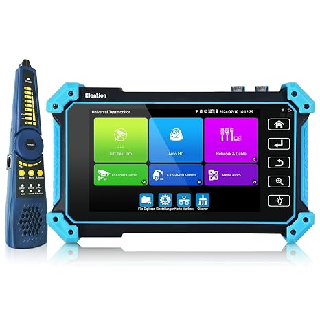 Henkion IPC-5200C Plus CCTV Camera Tester with 5.4 Inch Touch Screen Monitor for 12MP IPC and 4K 8MP TVI CVI AHD SDI Camera - Support POE HDMI VGA WiFi RS485 Cable Tracer