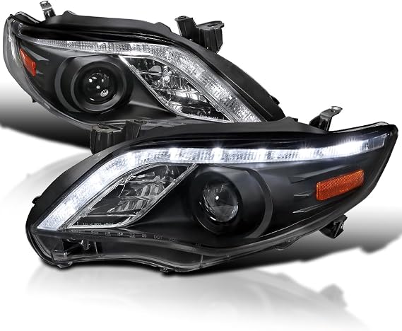 SPEC-D TUNING Black Projector Headlights LED Strip