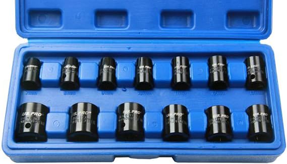 US PRO 14pc Metric 3/8''Dr Impact Socket Set 7-19mm B1365