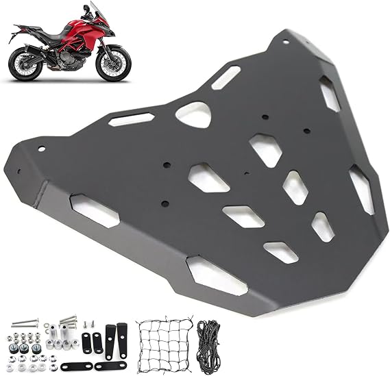 Universal Motorcycle Rear Luggage Rack Compatible with Ducati Multistrada mts 950 1200 1260 2015-2021 CNC Alloy Cargo Carrier Top Box Holder Support Bracket Shelf Holder Accessories