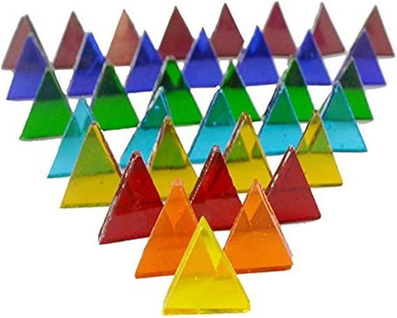 Lanyani 700 Pieces Stained Glass Triangle Mosaic Tiles Cathedral Glass Translucent Assorted Bright Colors 1.1lb/500g