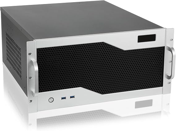 RackChoice 5U rackmount Server Chassis Silver Color Support Liquid Cooling Compatibility up to Elevated 360mm Radiator, 1xPS2+1xSFX PSU