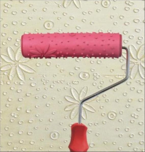 Greek Art 7" DIY Patterned Paint Roller Decorative Rubber Roller Decorative Art Roller Texture Roller with Plastic Handle (Pattern D0)