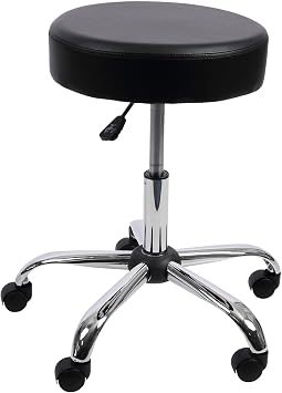 Alera Height Adjustable Lab Stool, Black, PU