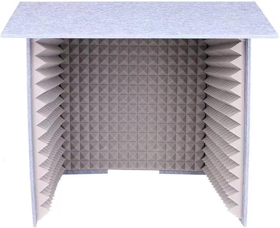 Portable Vocal Recording Studio Booth with Noise Reduction Panels, Gray