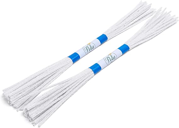 16 Inch Long Pipe Cleaners for Cleaning, Craft, Hobby | Soft Bristle Bulk | Chenille Stems - 48 Count