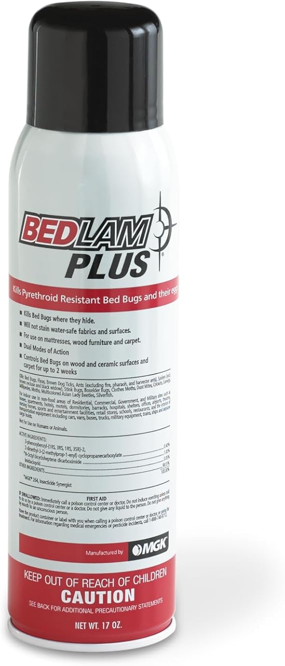 MGK Bedlam Plus, Fast-Acting Bed Bug Spray Aerosol, 17oz Can | Insecticide Spray, for Indoor Use on Mattresses, Wood Furniture and Carpets, Ready to Use