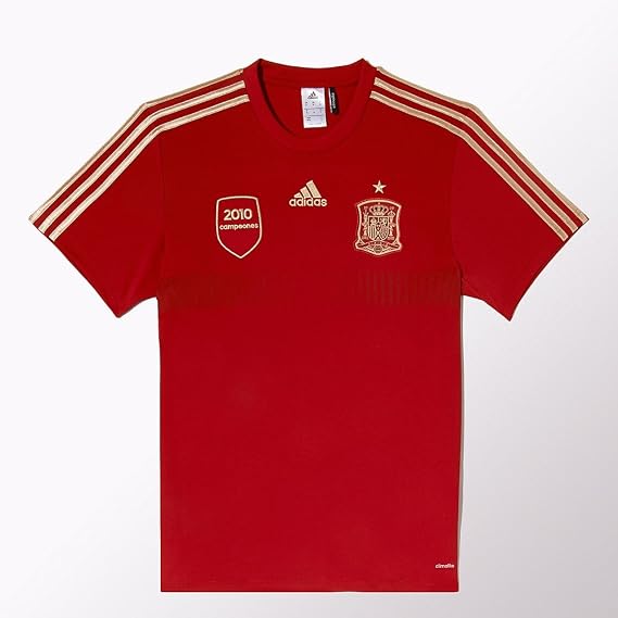 adidas Mens Spain Home Replica Tee Victory Red/Light Football Gold MD