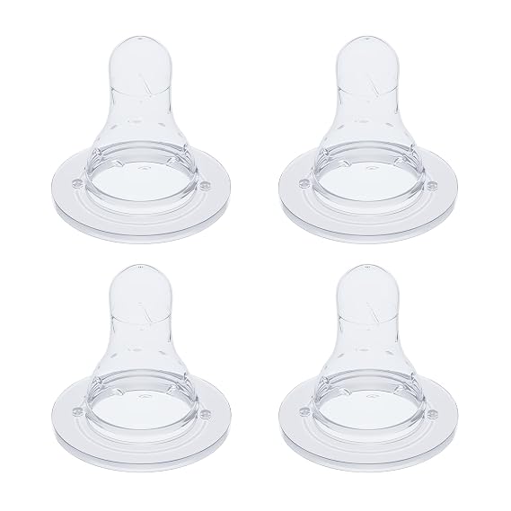 Silicone Baby Nipple for Dr Brown's Natural Flow Level 1 Narrow Baby Bottles, Soft Bottle Nipples for Baby 0m+, Slow Flow, BPA-Free, 4 Count