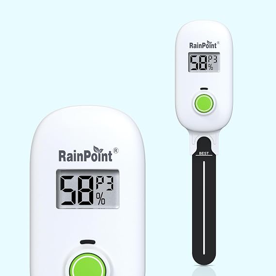 RAINPOINT スマートデジタルワイヤレスプラント水分計 観葉植物 屋内、WiFiハブが必要、静電容量プローブ、リーブイン土壌湿度計センサー、リアルタイムモニター湿度テスター屋外ガーデニング