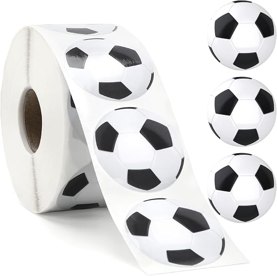 DECYOOL 800 Pcs Soccer Ball Stickers Roll for Kids Sports Theme Party