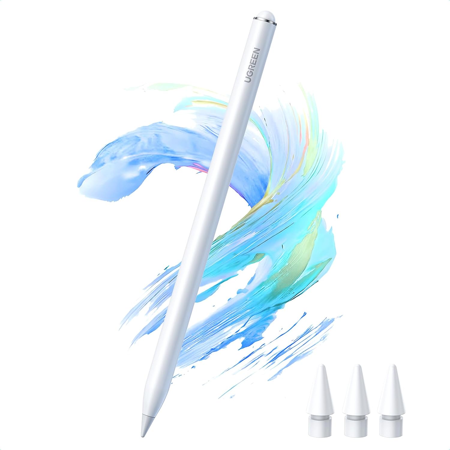 UGREEN iPad Pen, Touch Pen, iPad 10th Generation, iPad Air M2, iPad Pro M4, 2018 and Later, Magnetic Adhesion, High Sensitivity, Type-C Rapid Charging, LED Power Display, Tilt Sensor, Anti-Error Function, Stylus, Tablet Pen