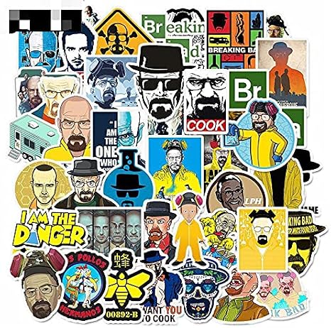 50PCS Breaking Bad Laptop Stickers - Gift for Children, Teens, Adults & Kids - Waterproof, Aesthetic Stickers for Scrapbook, Water Bottle, Skateboard, Journal, Wall, Car