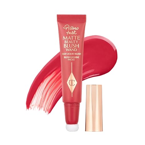 Charlotte Tilbury Pillow Talk Matte Liquid Blush Wand - Matte Blush for Cheeks with Cushion Applicator - Infused with Lumi-Blur Technology for a Light-Reflecting, Soft-Focus Effect
