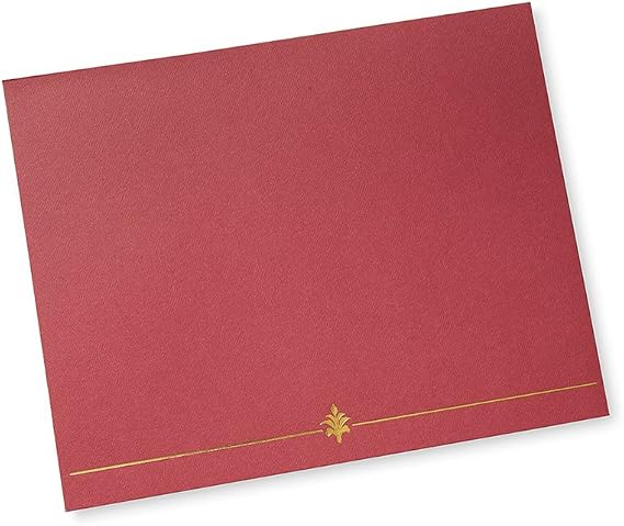 Gartner Studios Certificate Holder 6 Count | Durable vibrant red 190lb cardstock certificate holders with gold foil accents, Built-in corner slots for secure display