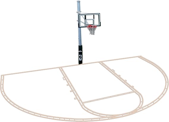 Basketball Court Marking Kit Floor Stencil for Concrete Driveway Backyard | High School Regulation Half Court Floor Painting for Outdoor DIY Kit Includes Stencils Plumb Bob Masking Tape and Spray Guard