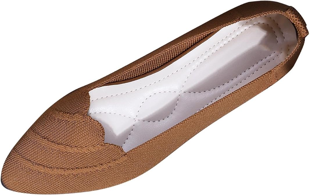 Women's Wide Width Flat Shoes Comfort Casual Work Dressy Flats Fashion Soft Slip on Ballet Shoe Pointed Toe Single-Shoes