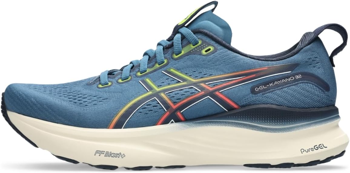 ASICS Men's Gel-Kayano 32 Running Shoes, 8, Winter SEA/Midnight