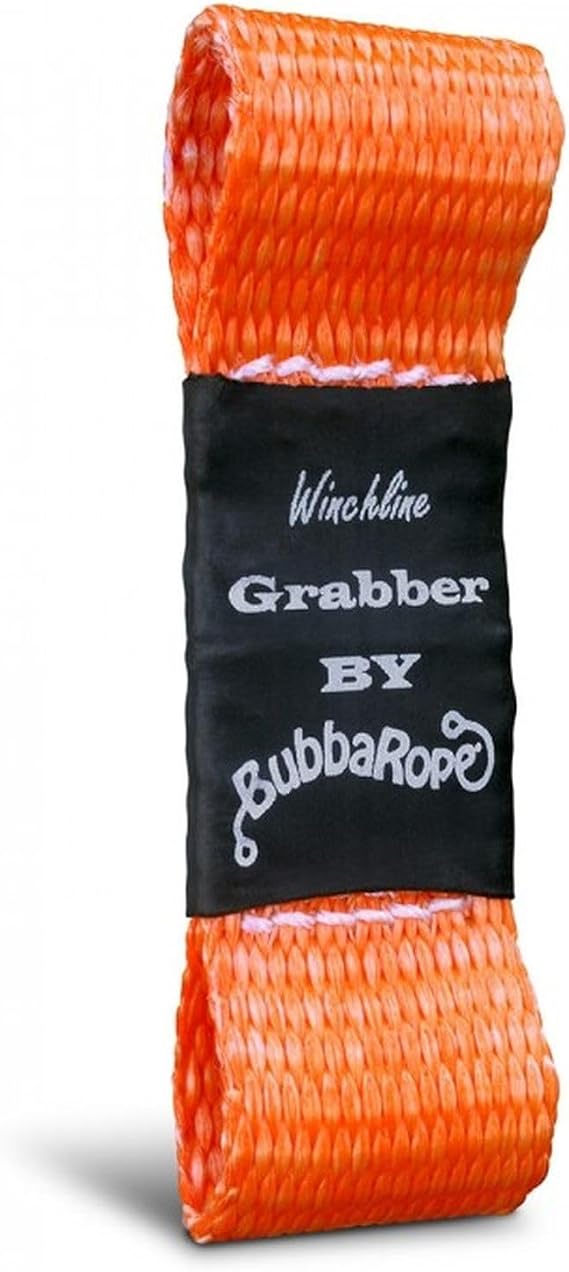 Bubba Rope 251610 The Grabber Synthetic Winch Line Attachment 1" x 3-3/4" Fit all brands in Orange, Accessory Ideal to attach any synthetic winch line to your winch drum