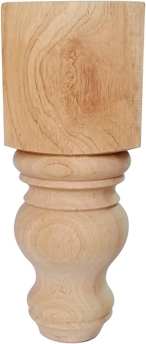 8" Wood Furniture Legs Bun Feet Unfinished Furniture Feet for Cabinet Sofa Bench Ottoman, Dresser Foot Replacement 2 Pcs