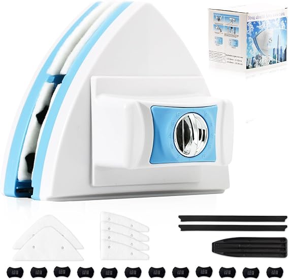 Double-Sided Magnetic Window Cleaner, Blue