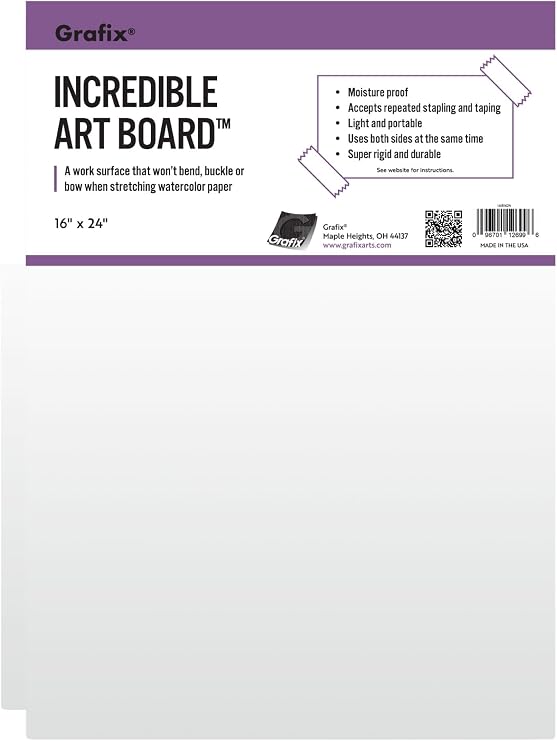 Grafix Incredible Art Board, 1/2 in Foam Core, 16 x 24 in, Pack of 2