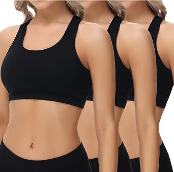 wirarpa Women's Bralette Cotton Racerback Y-Back Bralettes No Padding 3 Pack